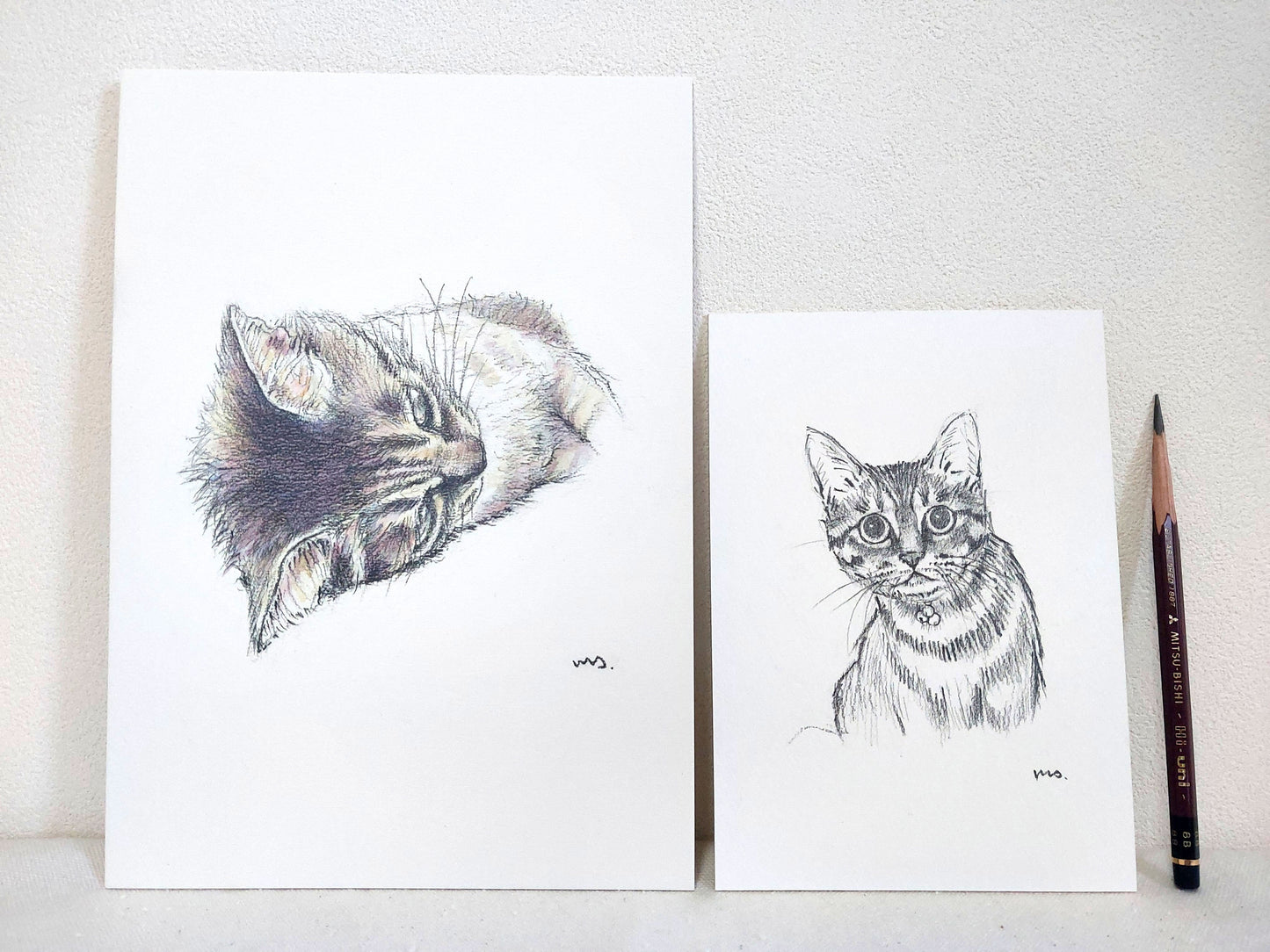 オーダーメイド : 手描き猫のイラストボード